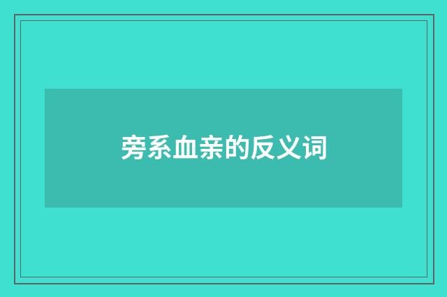 旁系血亲的反义词