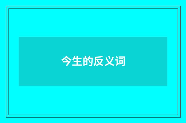 今生的反义词