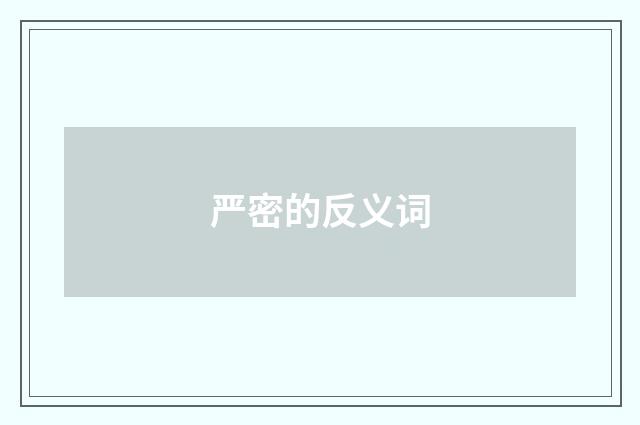 严密的反义词