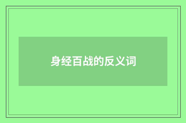 身经百战的反义词