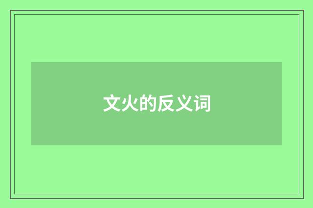 文火的反义词