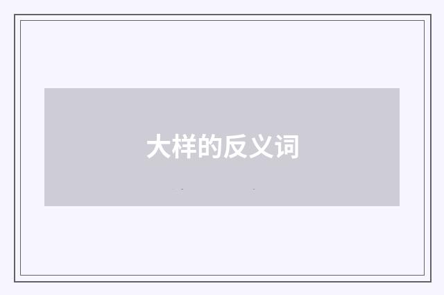 大样的反义词