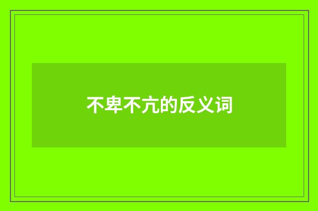 不卑不亢的反义词