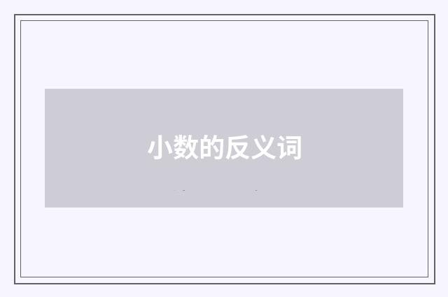 小数的反义词