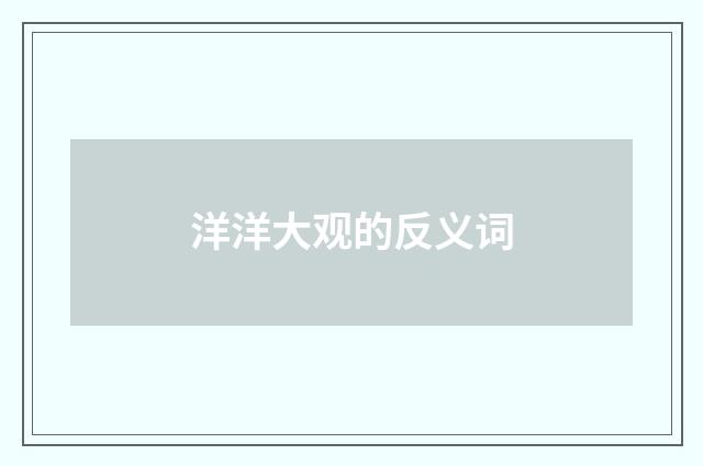 洋洋大观的反义词