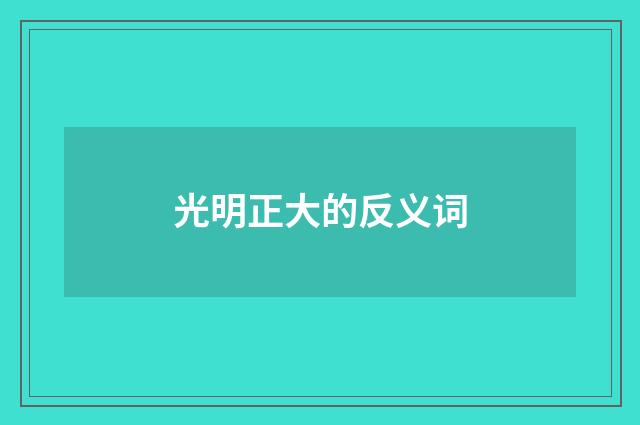 光明正大的反义词