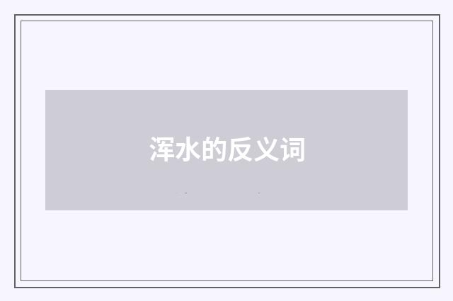 浑水的反义词