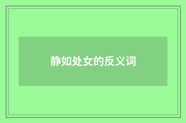 静如处女的反义词
