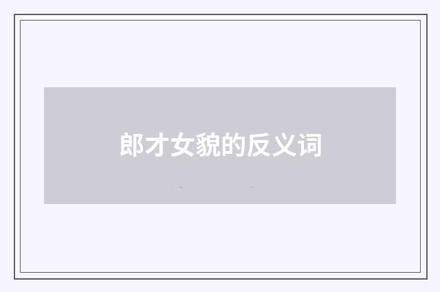 郎才女貌的反义词