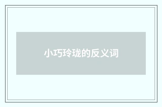 小巧玲珑的反义词