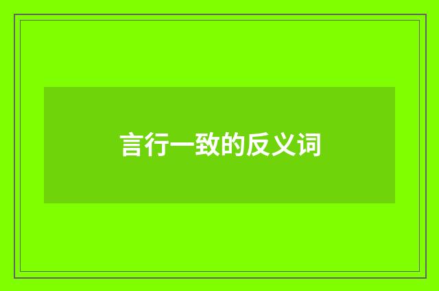 言行一致的反义词