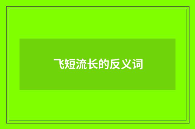 飞短流长的反义词