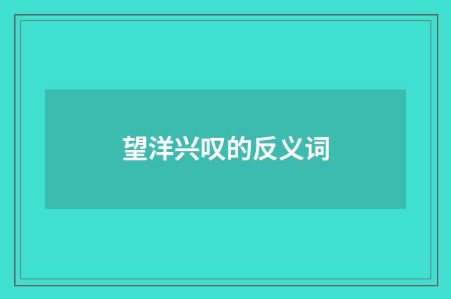 望洋兴叹的反义词