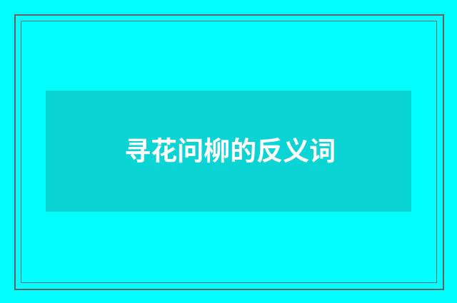寻花问柳的反义词