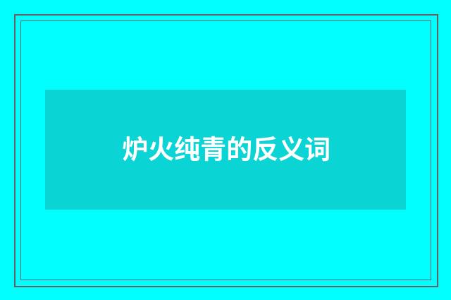 炉火纯青的反义词