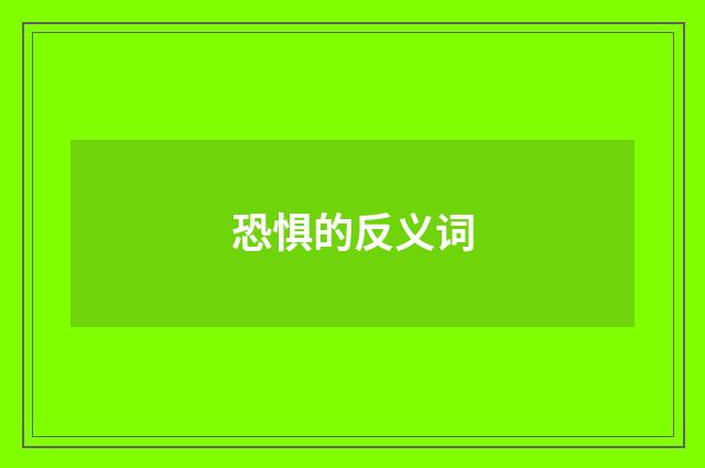 恐惧的反义词