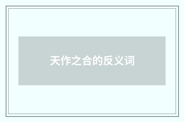 天作之合的反义词
