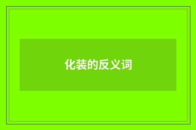 化装的反义词