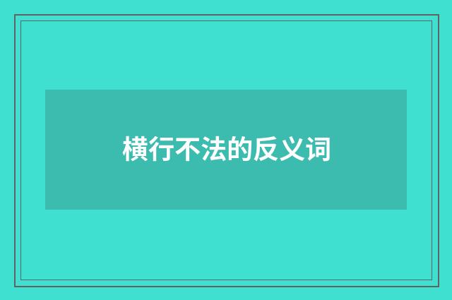 横行不法的反义词