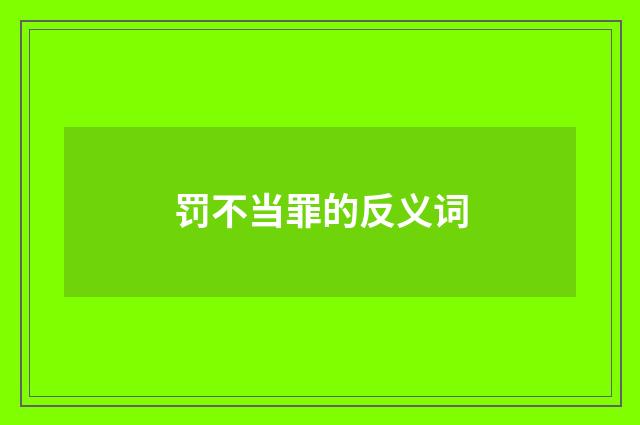 罚不当罪的反义词