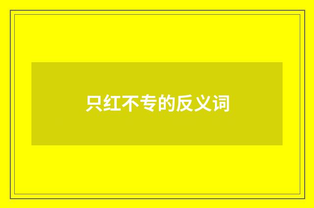 只红不专的反义词