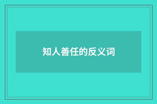 知人善任的反义词