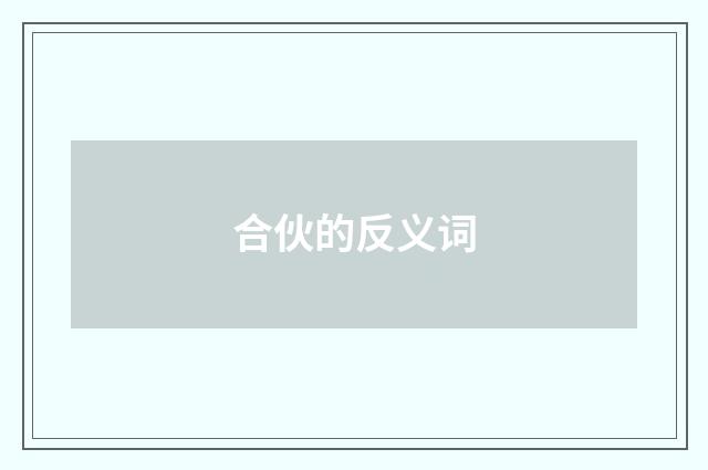 合伙的反义词