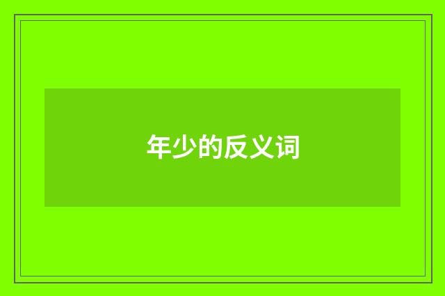 年少的反义词