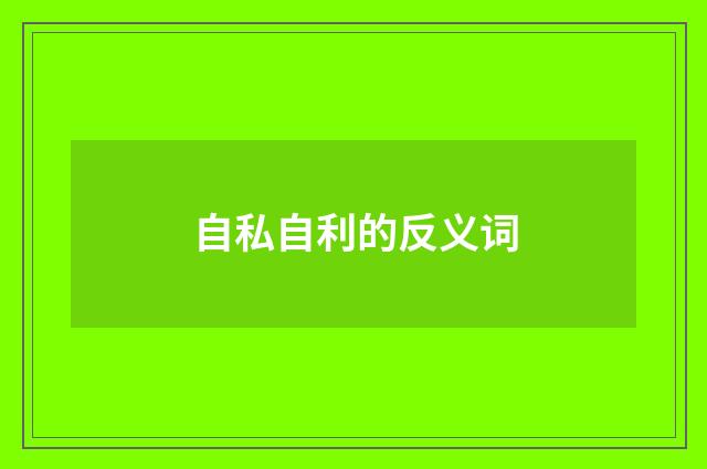 自私自利的反义词