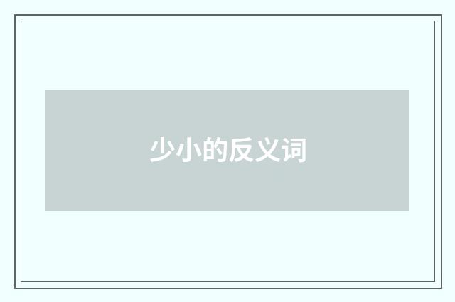 少小的反义词