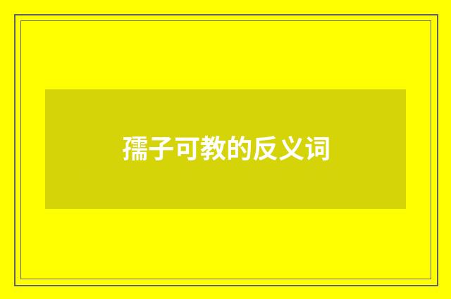 孺子可教的反义词