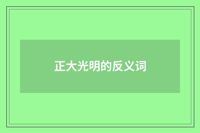 正大光明的反义词