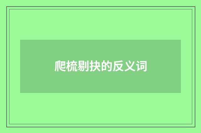 爬梳剔抉的反义词