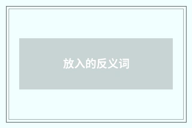 放入的反义词