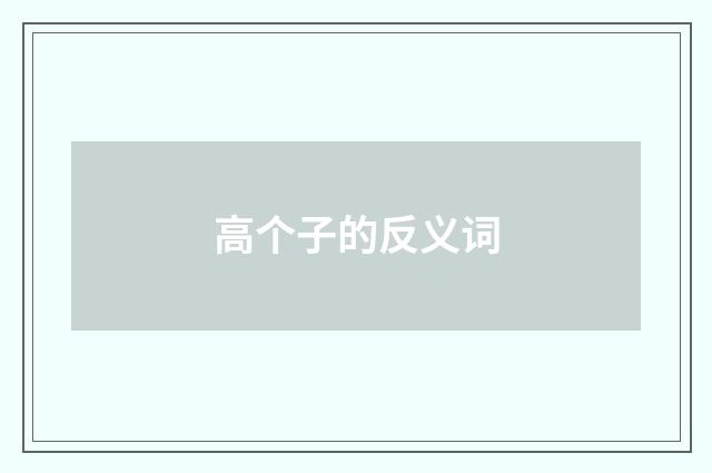 高个子的反义词