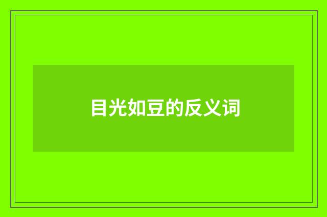 目光如豆的反义词