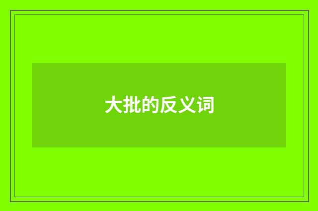 大批的反义词