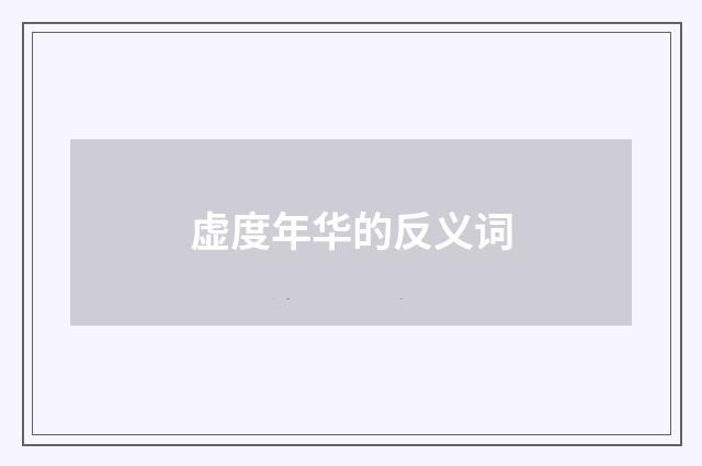 虚度年华的反义词
