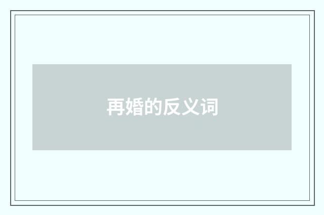 再婚的反义词