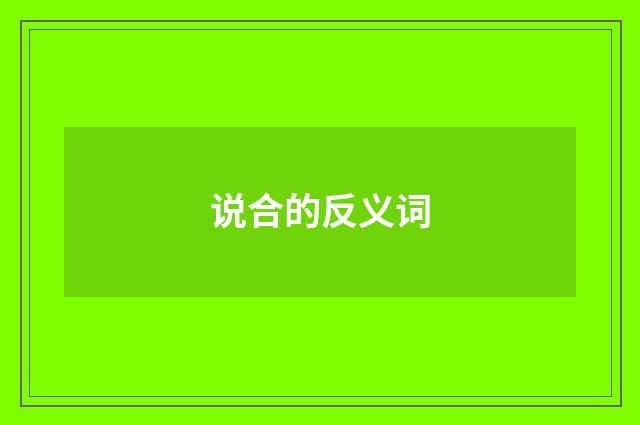 说合的反义词