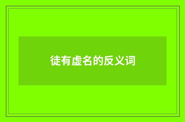 徒有虚名的反义词