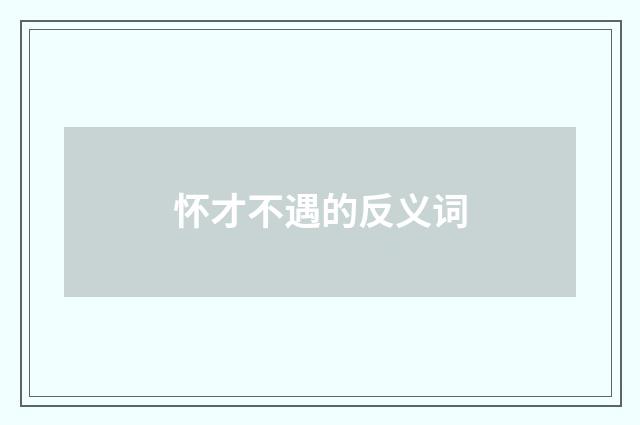 怀才不遇的反义词