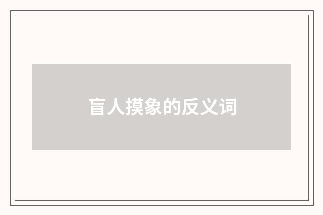 盲人摸象的反义词