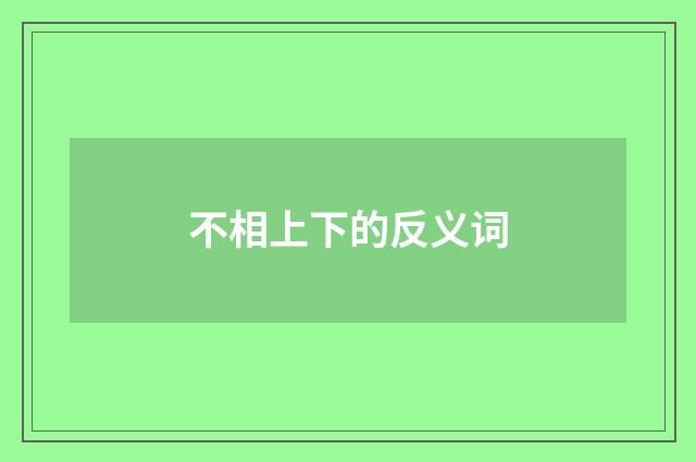 不相上下的反义词