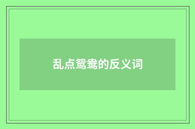 乱点鸳鸯的反义词