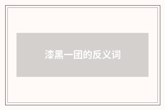 漆黑一团的反义词