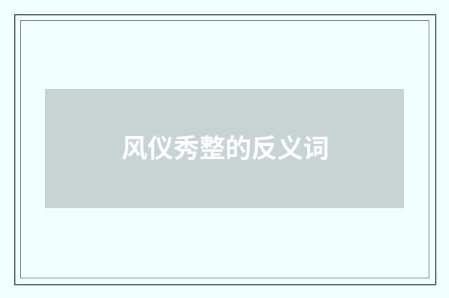 风仪秀整的反义词