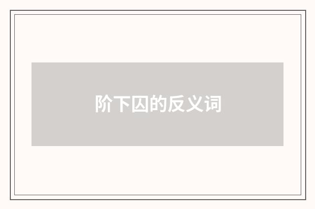 阶下囚的反义词