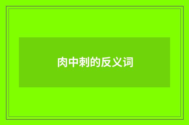 肉中刺的反义词