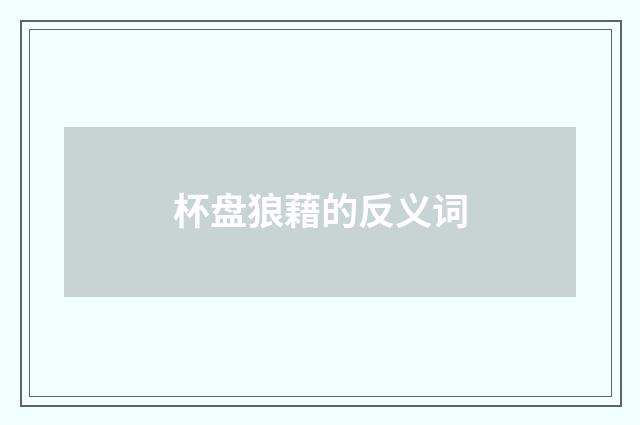 杯盘狼藉的反义词